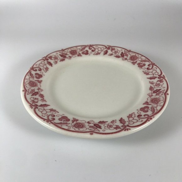 VTG Shenango China Red Floral Scrolls Small Bread Plate Restaurant Ware SHO239 - Picture 3 of 8